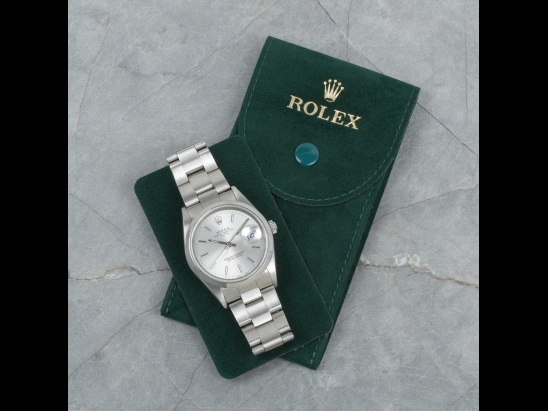 Rolex Date 34 Argento Oyster Silver Lining Dial 15200